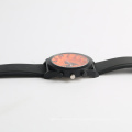 Men silicone watch black strap stainless steel back watch big